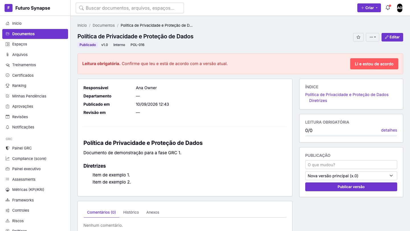Página de documento com banner de leitura obrigatória